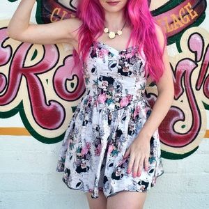 Hell Bunny Eden Flamingo Dress